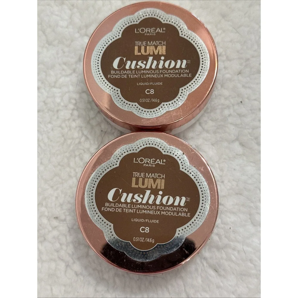 L'Oreal True Match Lumi Cushion Foundation C6 C8 Cocoa 2 Pack New Sealed